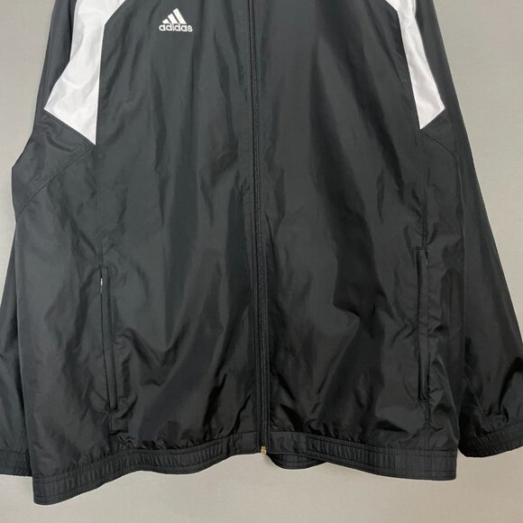 Adidas Windbreaker Jacket Men Sz Large SAMPLE Black White Track Athletic Relaxed - Picture 4 of 12